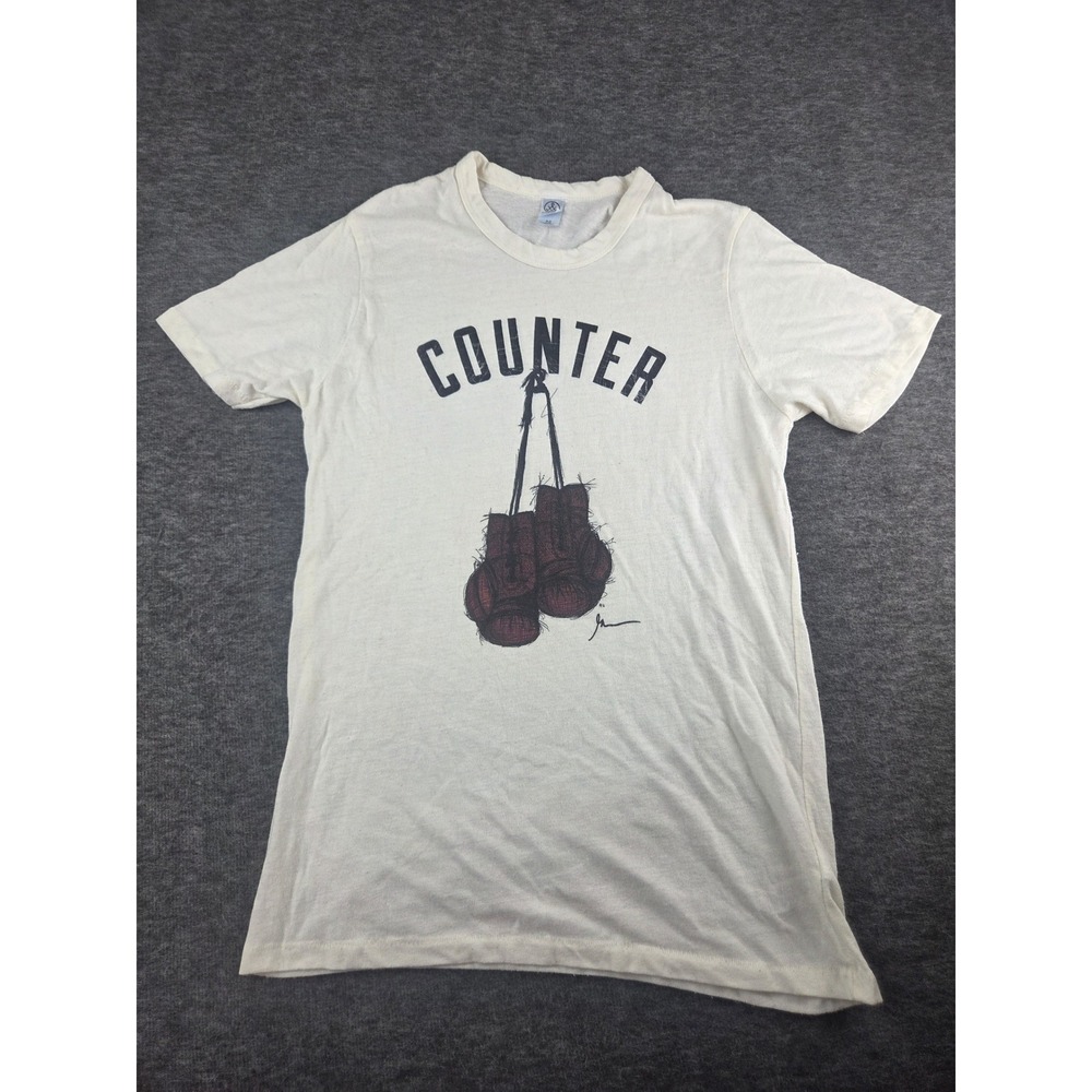 Gary vee V T-Shirt Womens M White Counter punch Boxing Gloves Graphic Tee Short